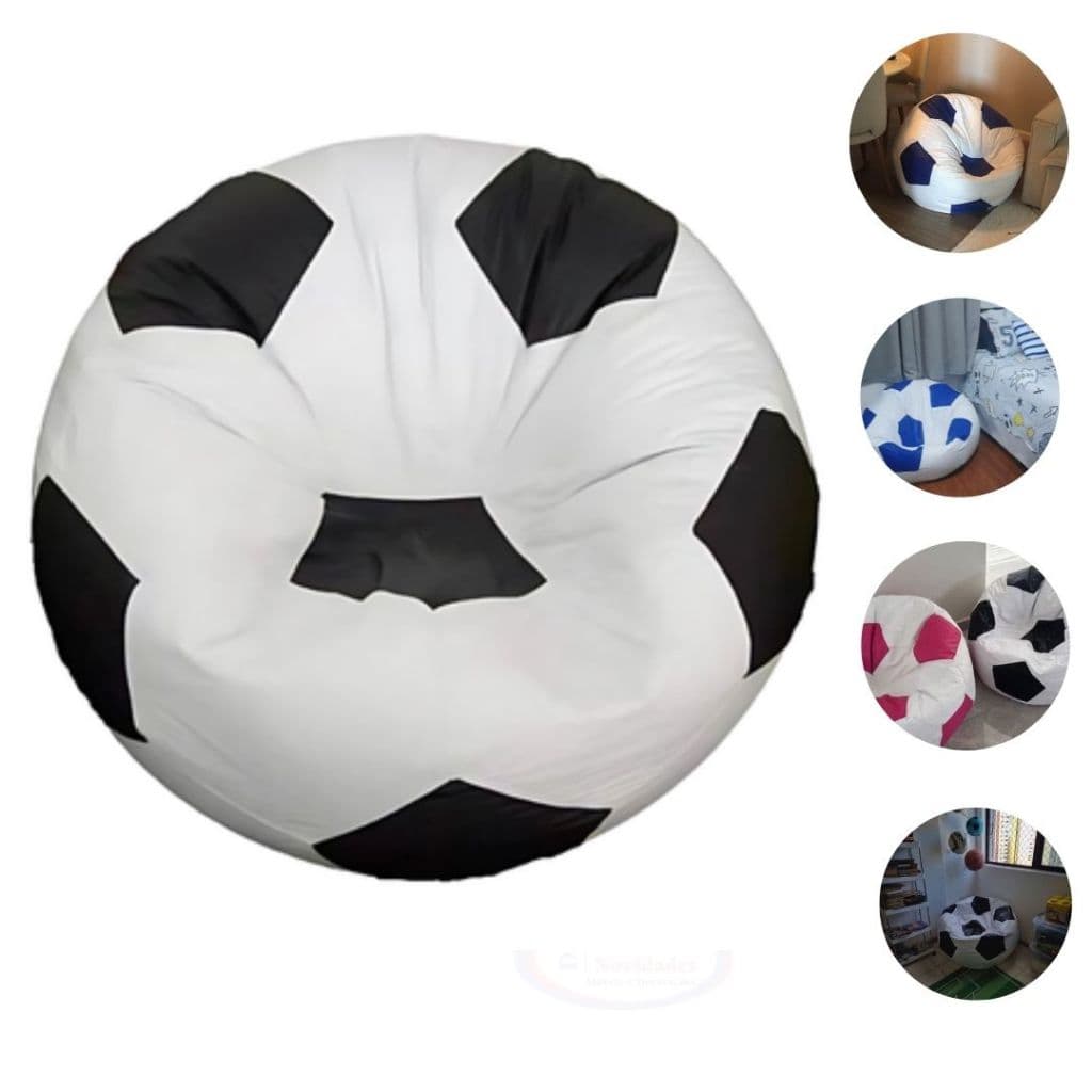 Puff Bola de Futebol Grande Sem Enchimento