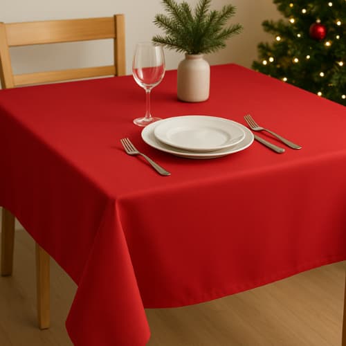 Toalha de Mesa Oxford Vermelha – Ideal para Jantares e Decoração 1.50x1.50
