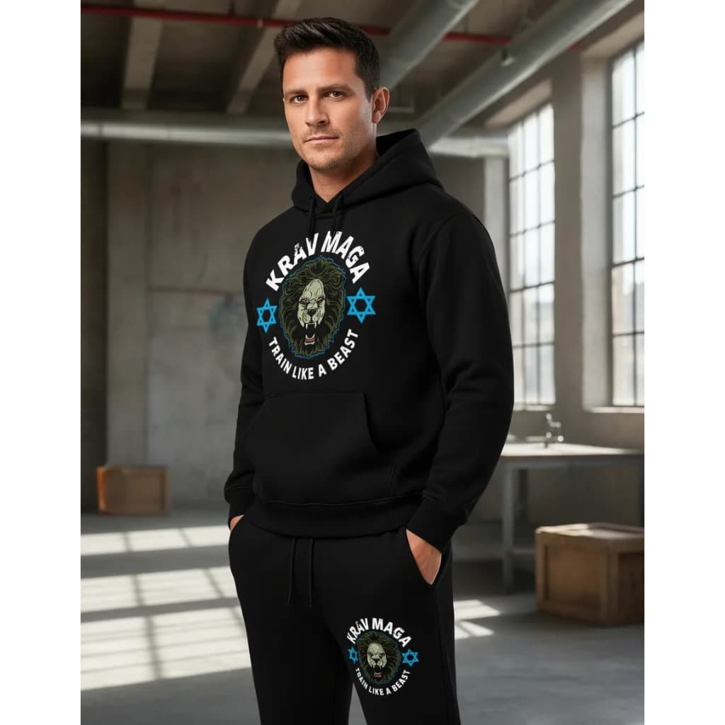 Conjunto e Blusa De Frio Moletom Krav Maga Treino Defesa Pessoal Israel