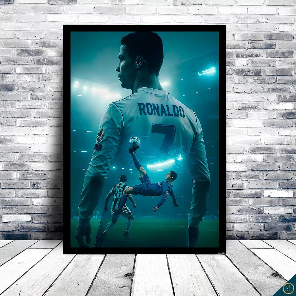 Quadro Decorativo Cr7 Cristiano Ronaldo Futebol Arte Bola - Sala Quarto Hall Escritório