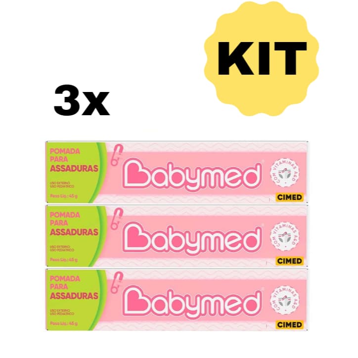 Kit 3 Pomada De Assaduras 45g - BabyMed Rosa ou Azul