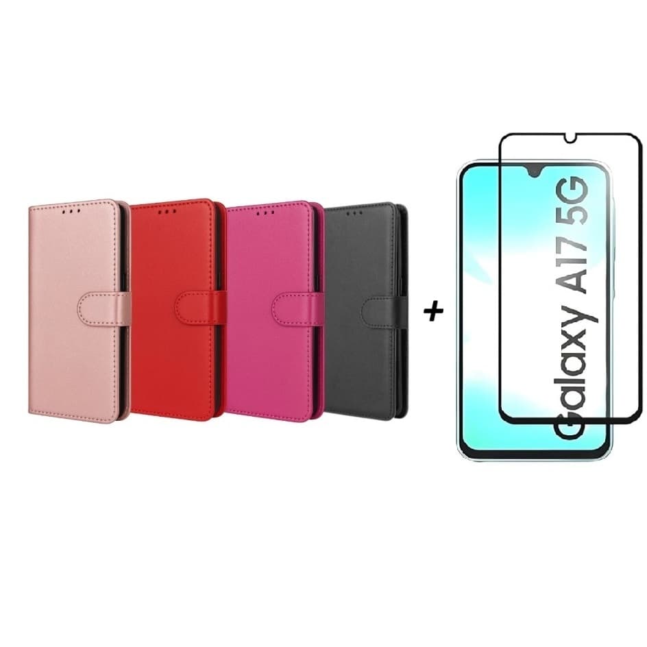 Capa Capinha Case Carteira Flip Couro + Pelicula vidro 3D Samsung Galaxy A17 5g
