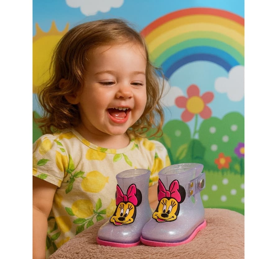Bota Galocha Impermeavel Bota para Criança Bebê Bota Feminina de plastico Bota de borracha 19-24