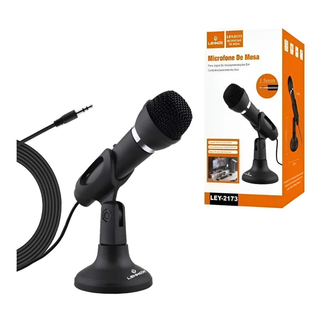 Melhor Microfone De Mesa Lehmox Ley-2173 Cor Preto