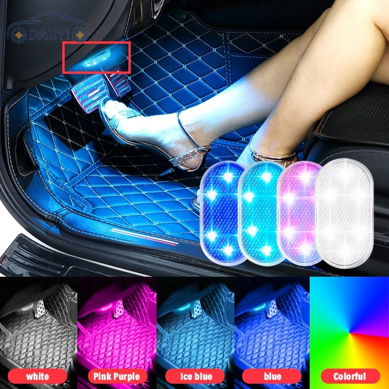 Lâmpada LED Toque Dedo adesivo velcro 5v carro luz interior do carro recarregável