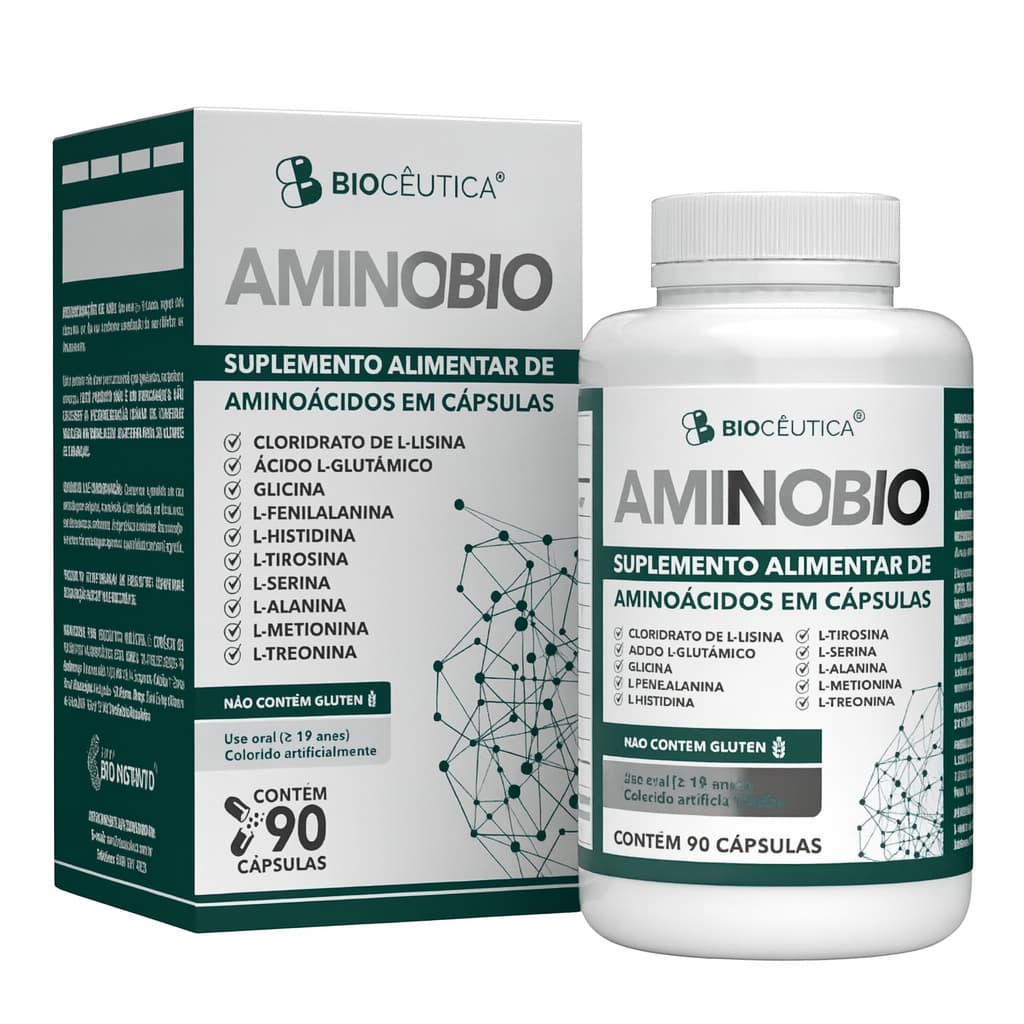 AMINOBIO - Aminoácidos Essenciais em 90 Cápsulas - Biocêutica