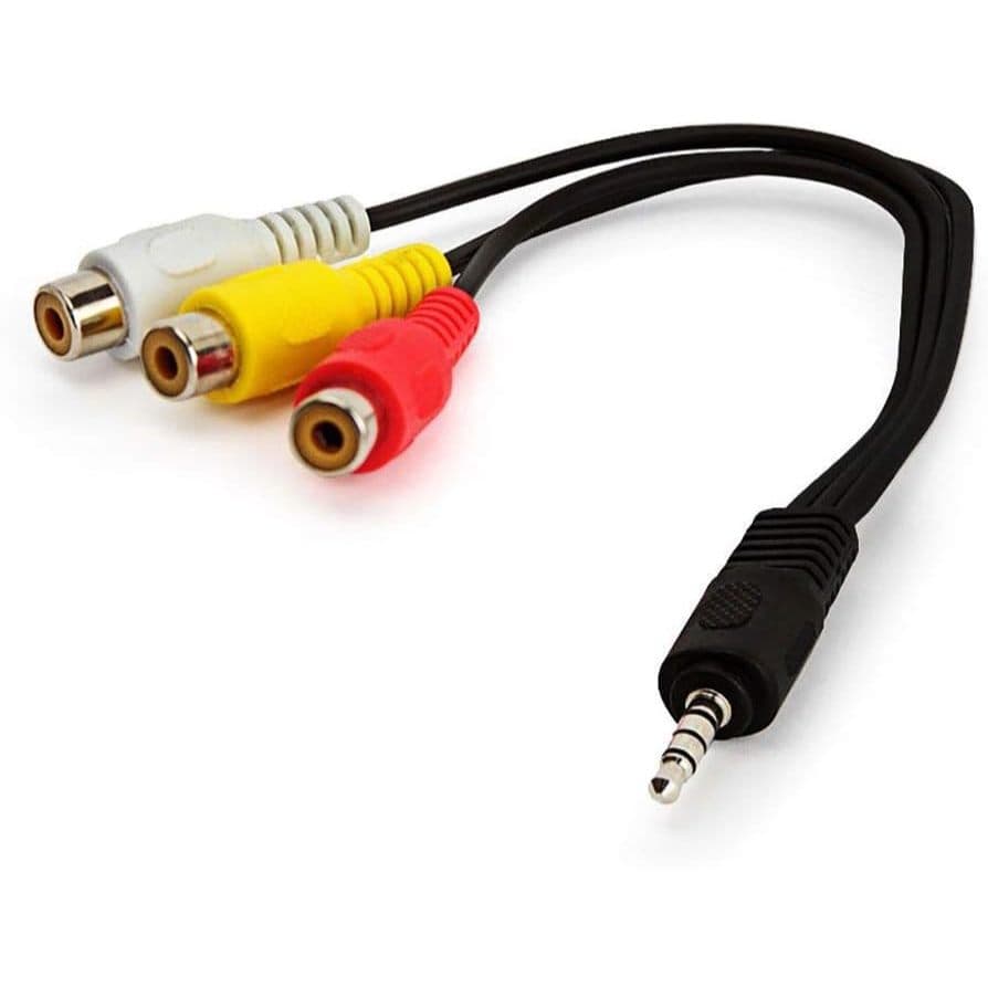 Cabo RCA Av - P3 Estéreo + 3 RCA Femea - 16 cm