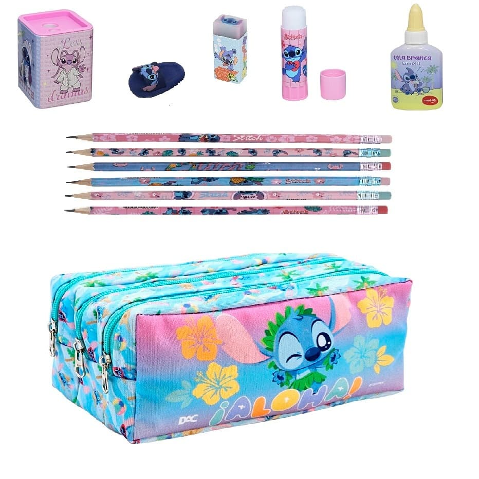 Kit Escolar Stitch 12 itens