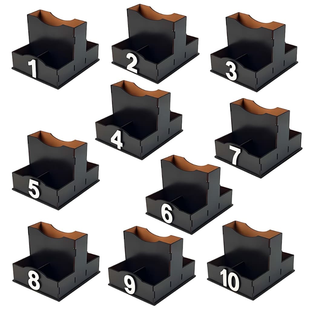 Kit Com 10 Porta-Condimentos Numerados Em MDF