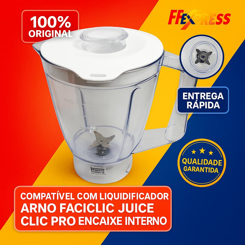 Copo Liquidificador Compatível Arno Faciclic / Juice / Clic Pro Encaixe Interno