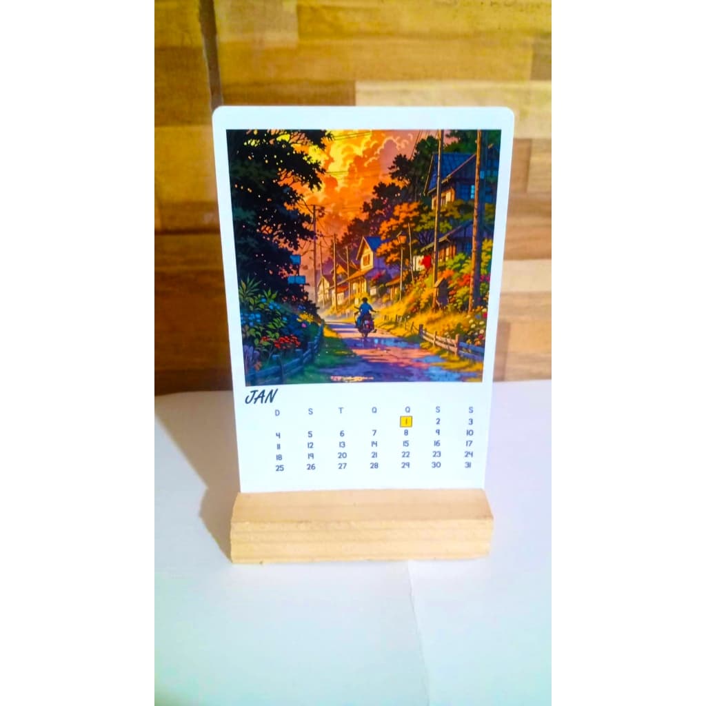 Calendário de mesa 2026 decoração de ambiente | pintura Digital | natureza e urbano| A6 | Exclusivo
