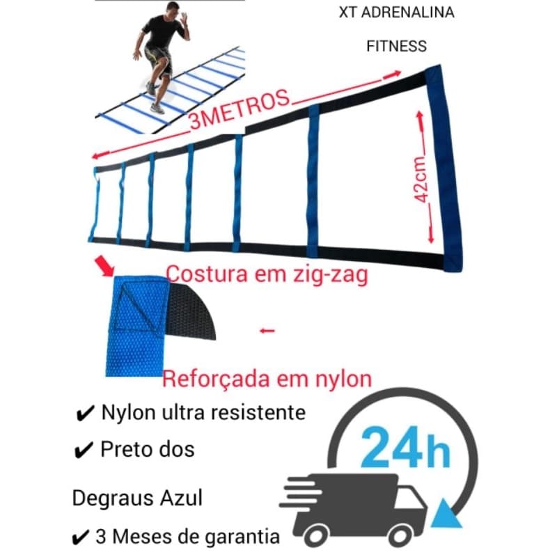 Escada de Agilidade Treino Funcional 7 Degraus Treino Academia Futebol
