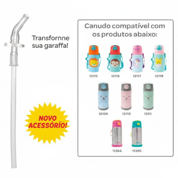 Refil Canudo Repositor Silicone Para Garrafinhas Buba
