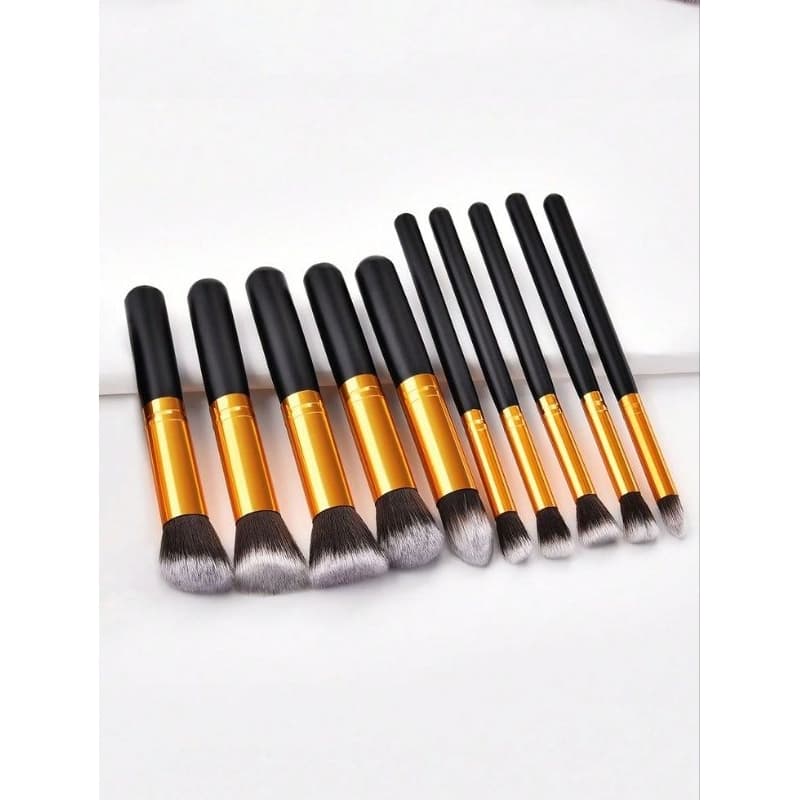 Kit econômico com 10 pincéis de maquiagem-  Macios e versáteis