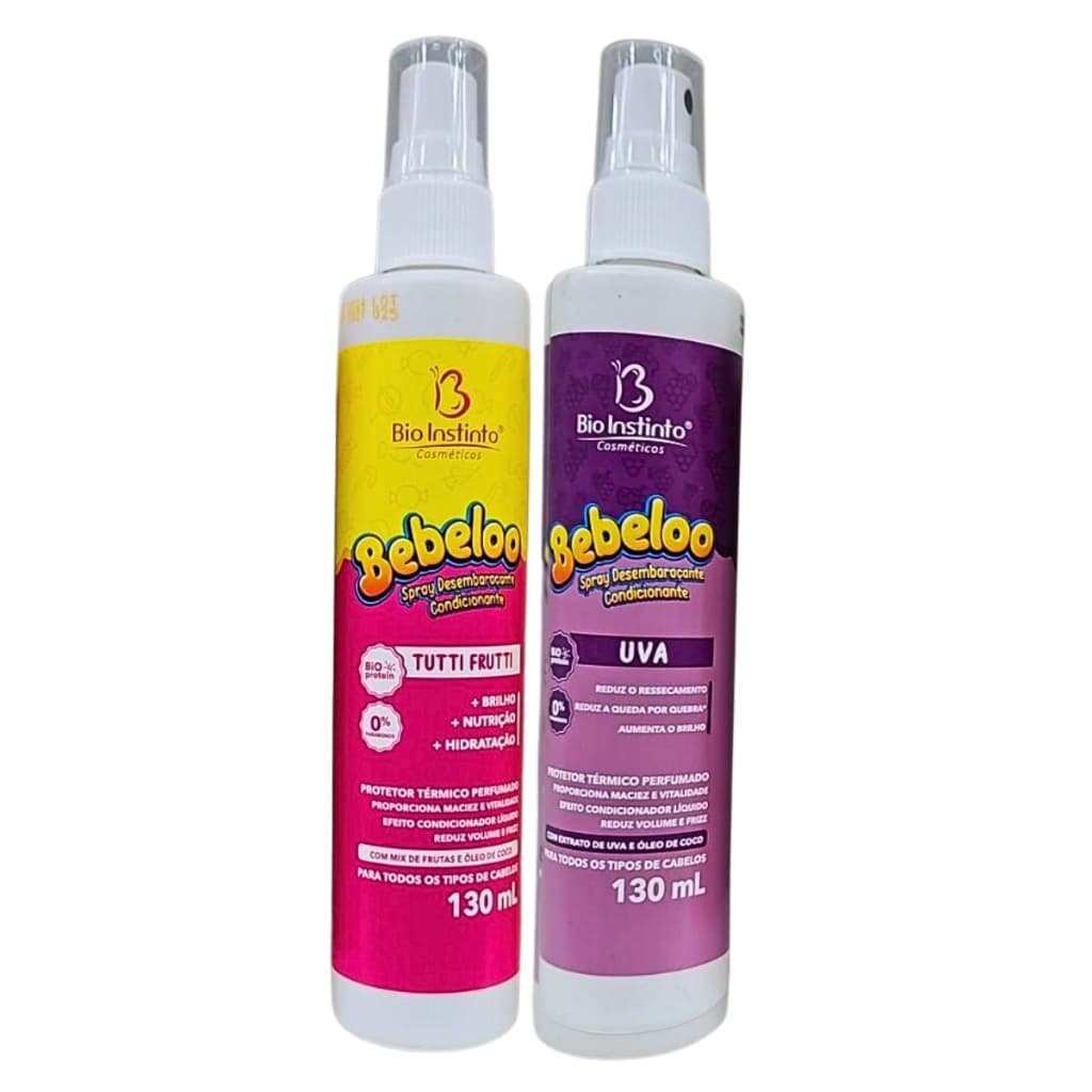 KIT 2 PROTETOR TÉRMICO DESEMBARACANTE CONDICIONANTE BEBELOO TUTTI FRUTTI + UVA BIO INSTINTO 260 ML
