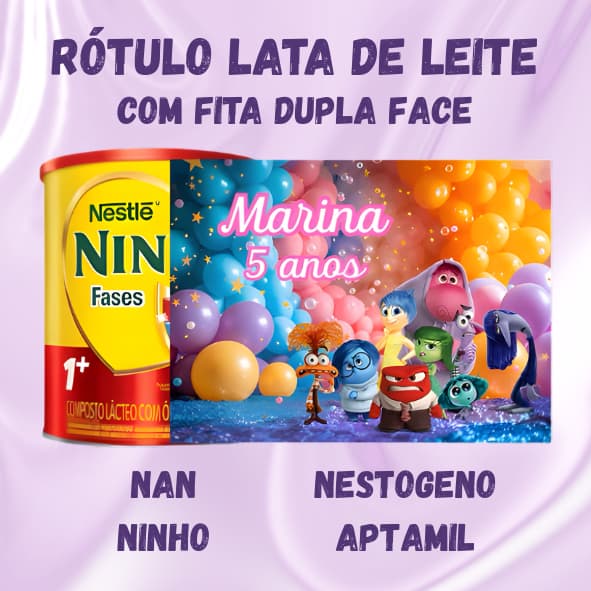 (ENVIO EM 24H) Rótulo Personalizados para Lata de Leite + Fita Dupla Face (QUALQUER TEMA)