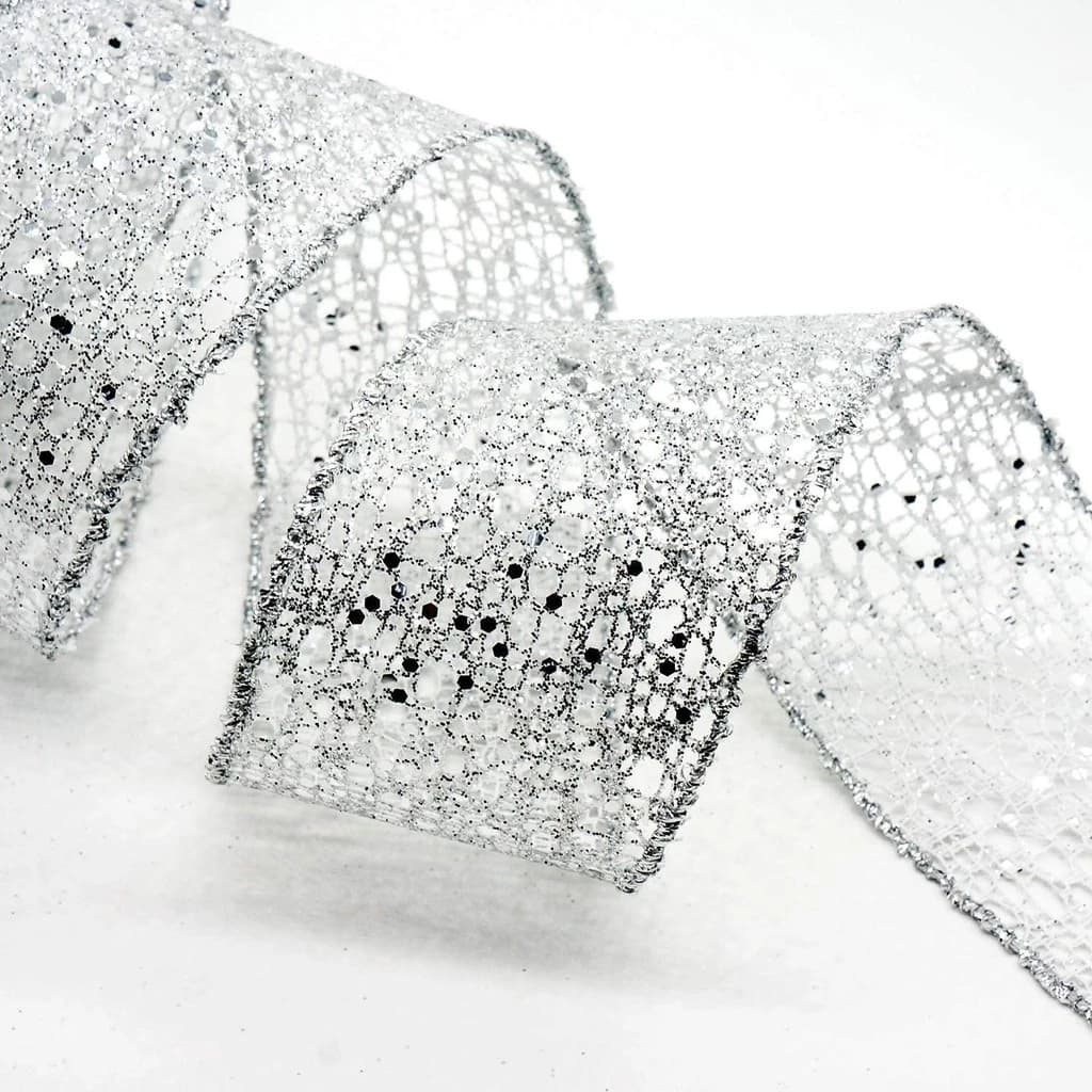 Fita Decorativa Aramada 5cm x 2,7m Prata Wincy Festas