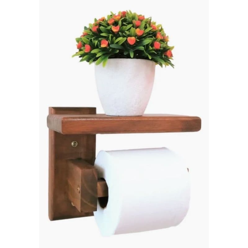 Porta para papel Higiênico em madeira estilo Rustico.