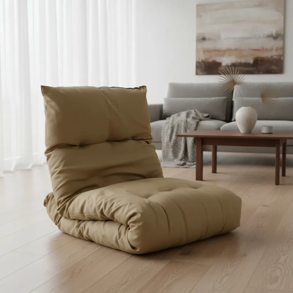 Poltrona Almofada Futon Chaise 60x170 Cor Bege
