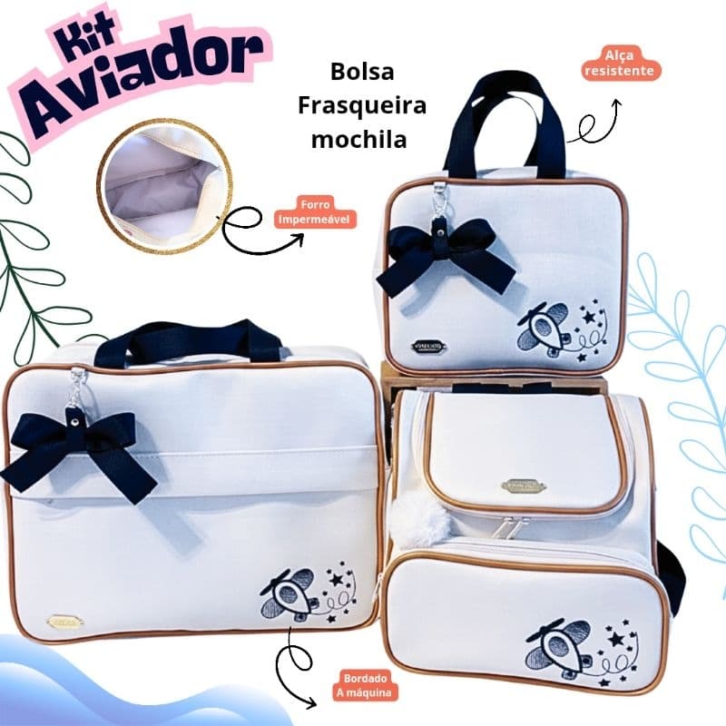kit maternidade Avião impermeavel