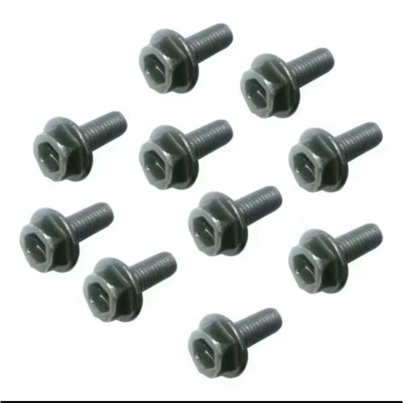 Kit Com 10 Parafusos Rosca esquerda M6 (6mm) compatível serra mármore Makita 4100 NH e Serra Marmore Bosch 1551/1548