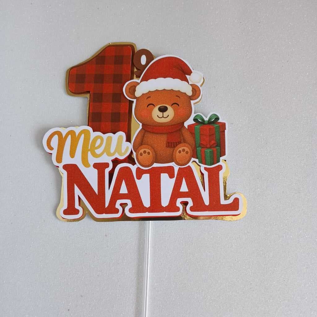 Topo de Bolo Natal - Topo de Bolo Personalizado - Topo de Bolo Personalizado Meu Primeiro Natal