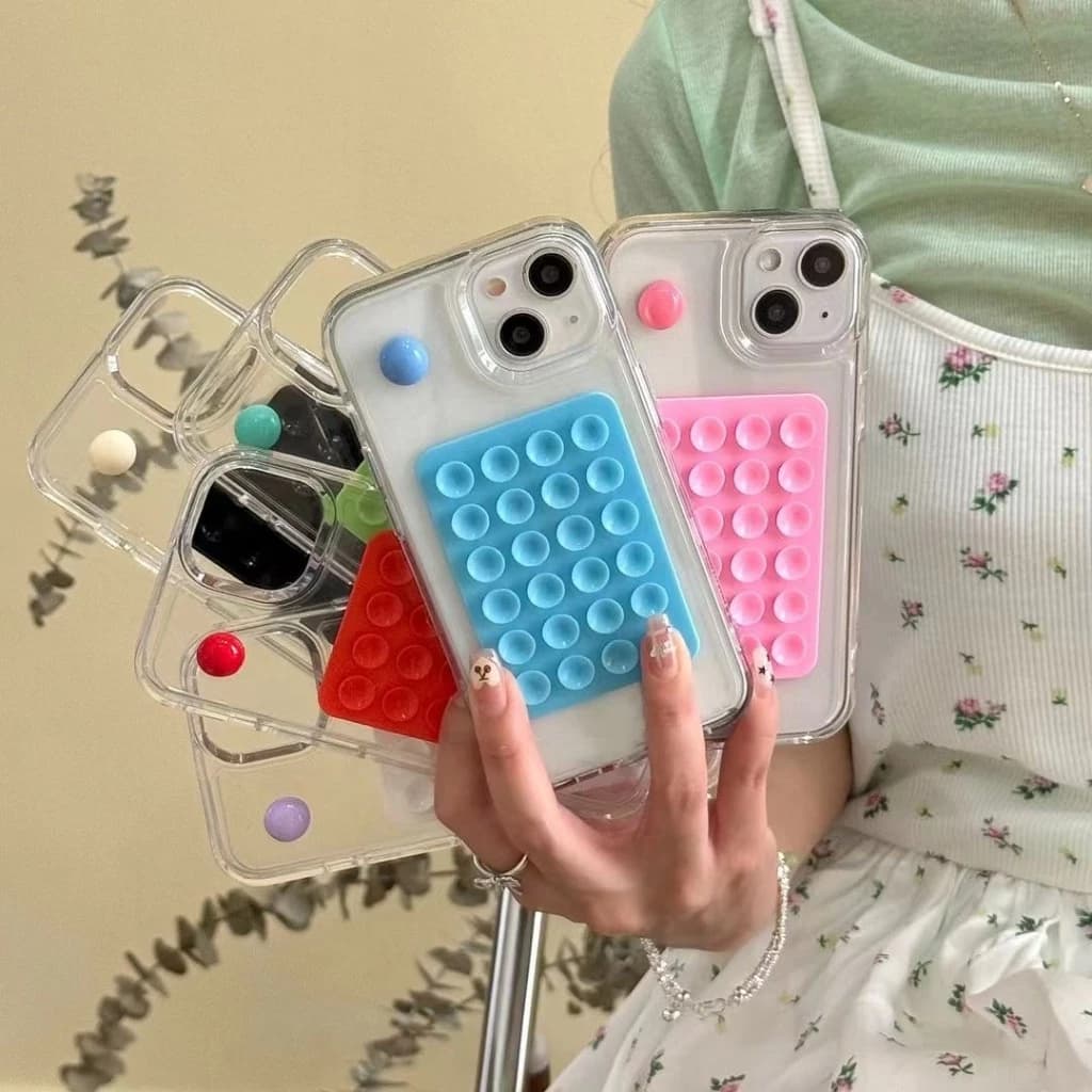 Suporte De Silicone Com Ventosa Para Capinha Celular e Para Uso Diário