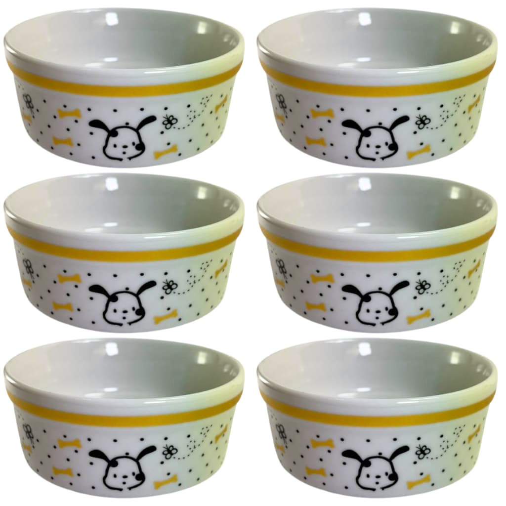 Comedouro Bebedouro para Cães Porcelana Premium 300Ml Kit 6 Unidades