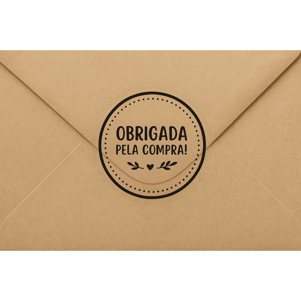 🛍️ Adesivo Transparente “Obrigada pela Compra” – Vinil Premium