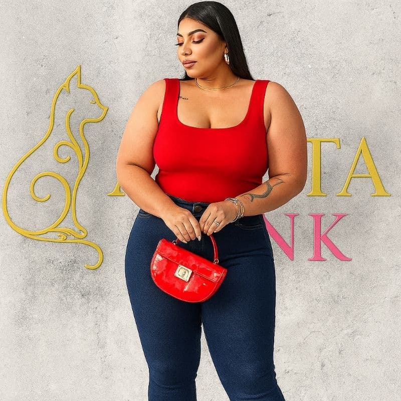 Body Feminino Plus Size | Decote Quadrado Moderno | Modela o Corpo | Tecido Confortável | Pronta Entrega