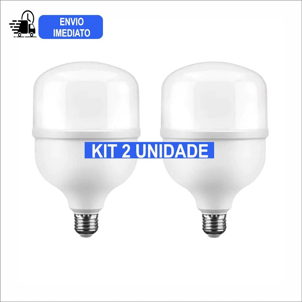 KIT 2 Lâmpada 50W LED ALTA POTENCIA Bulbo Branco Frio 6500k