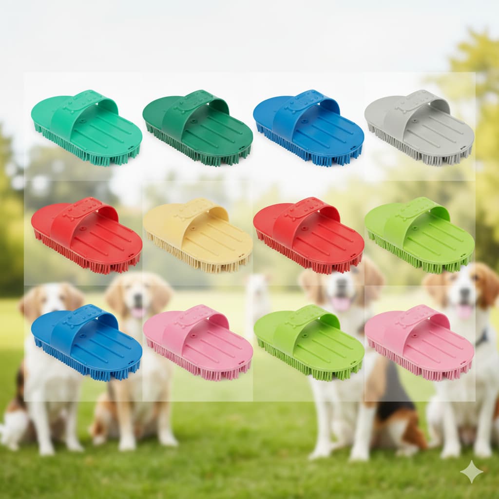 Escova Plástica com Alça para Pets –  Cores sortidas