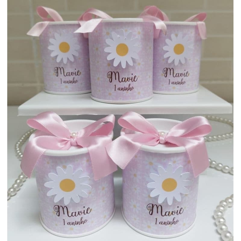 Tubolata personalizada 7x6 Jardim Margarida Lembrancinha Aniversário Maternidade Menina TODOS TEMAS