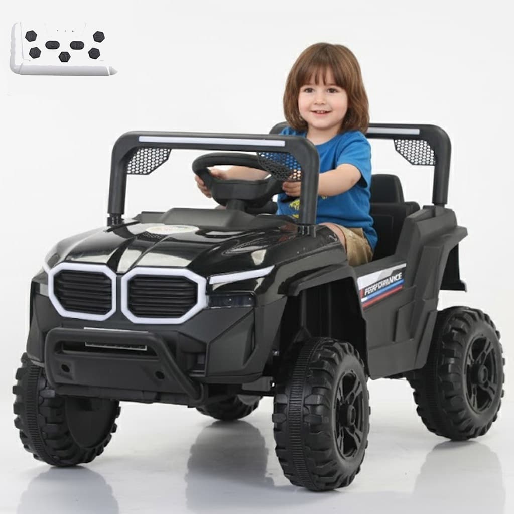 Carro Elétrico Infantil 12V até 30Kg 3 Motores e Controle Remoto MP3 Som Luz Aventura Crianças