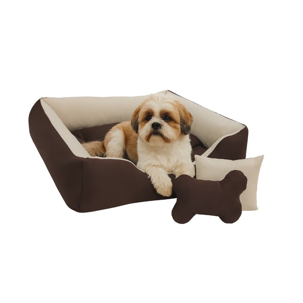 Cama Para Cachorro 70x50cm Acompanha CAPA COM ZÍPER Para Almofada Central e ossinho e almofadinha