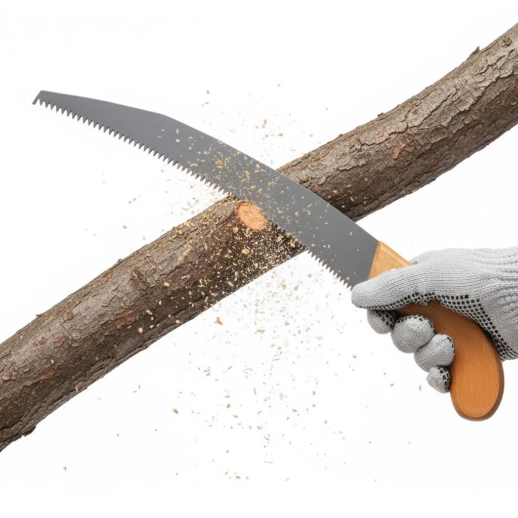 Serrote Curvo para Poda 30cm Profissional Jardineiro em Aço Carbono com Cabo de Madeira Resistente