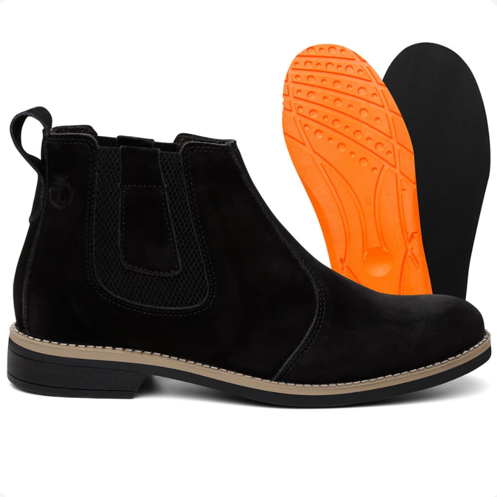 Botina Masculina Bota Chelsea Macia e Elegante Couro Legítimo + Palmilhas De Gel