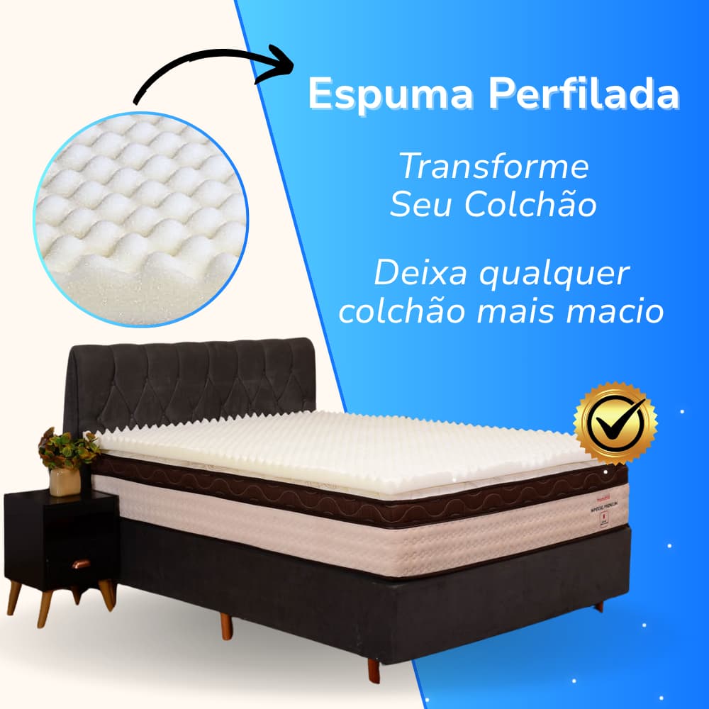 Espuma Casca de Ovo Pillow Top D18 Ortopédico Terapêutico