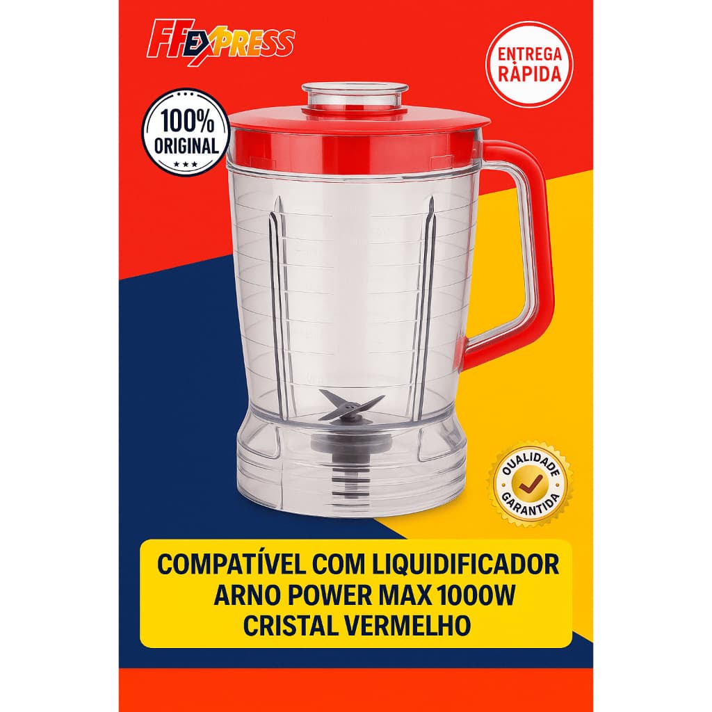 Copo Para Liquidificador Arno Power Max 1000w Cristal Vermelho