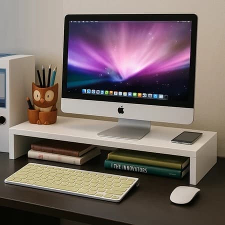 Suporte Apoio Base Para Monitor Notebook  Mesa Escritório Home Office Para Pc