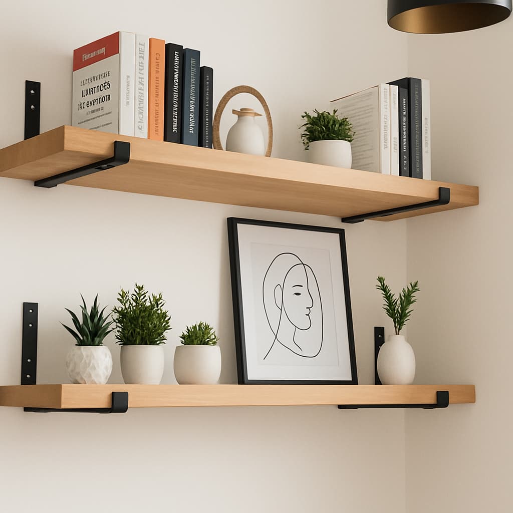 Kit 2 Prateleira Industrial Com Mão francesa ferro Nicho Decoração rustica