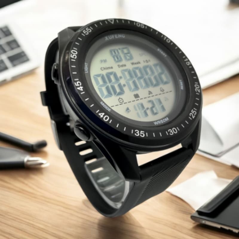 Relógio Masculino Esportivo Xufeng Black Digital Analógico Resistente Cronômetro Prova D’Água