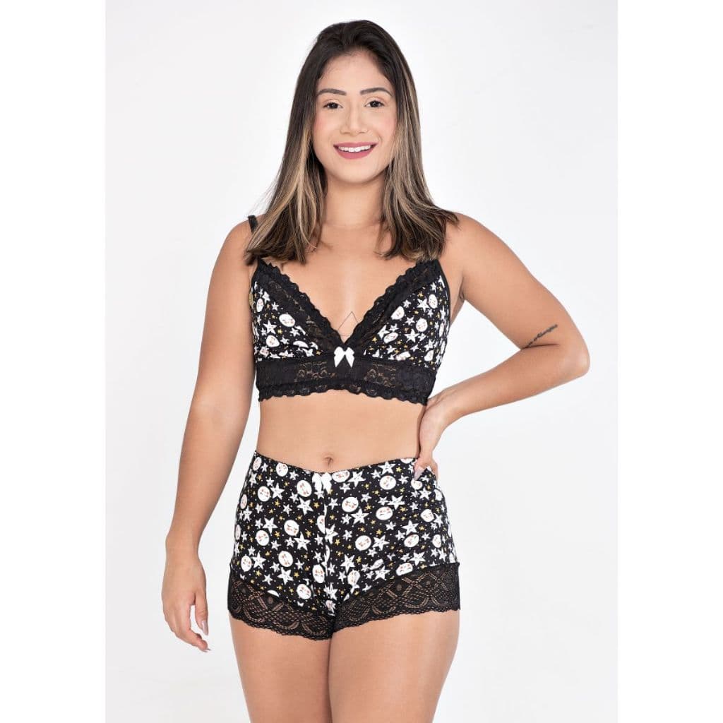 BabyDoll Feminino Confortável Pijama Para Dormir Short Doll Moda Feminina Estampado