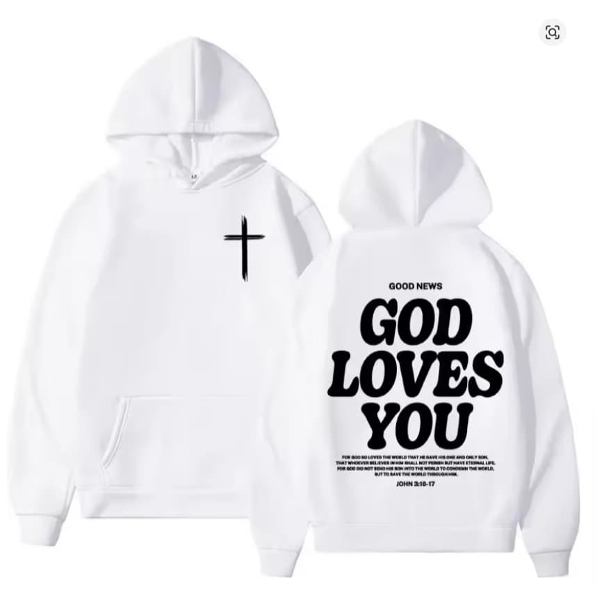 Moletom Canguru Blusa De Frio God Loves You Jesus Faith Eyes
