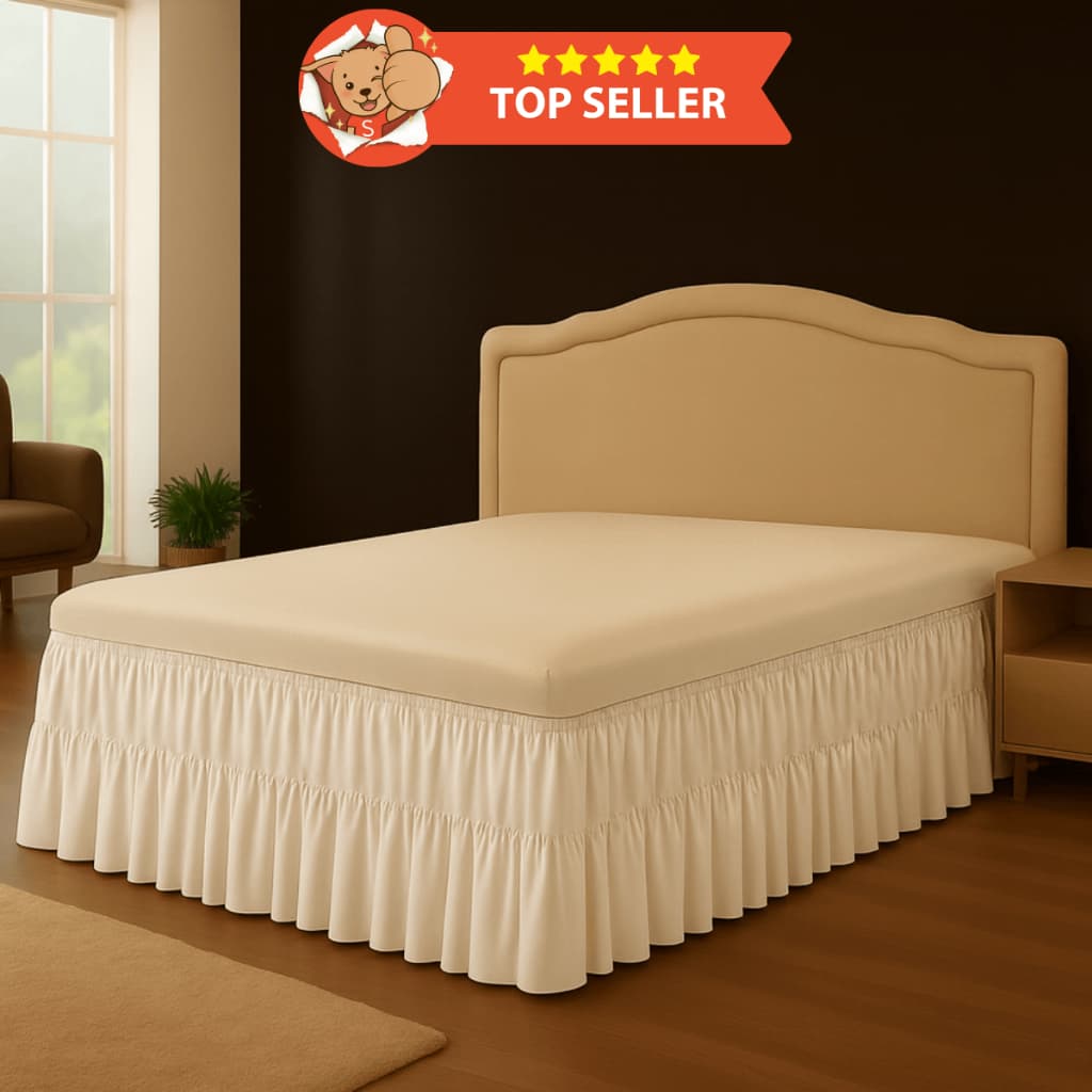 Saia Box Ajustável p/ Cama Box Casal, Queen e King Size - Duplo Elástico Reforçada - Decoração