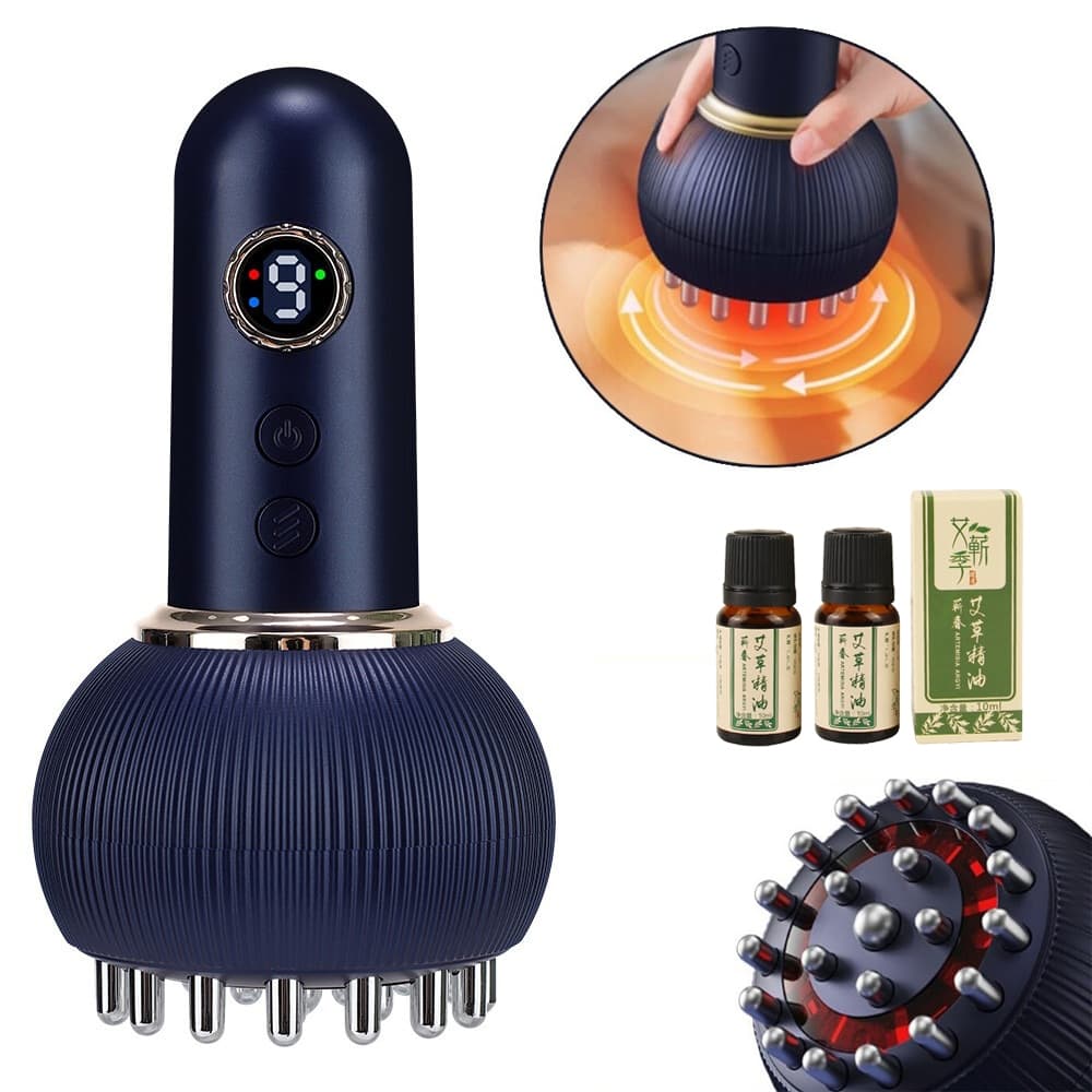 Massageador de Drenagem Linfática com Luz Vermelha Compressa Quente Ombro Pescoço