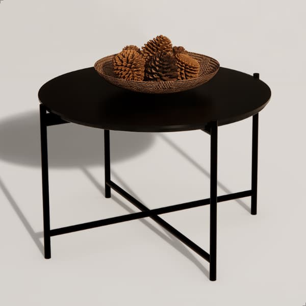 Mesa de Centro Articulada Porta Objetos Redonda 45x30,5cm para Sala