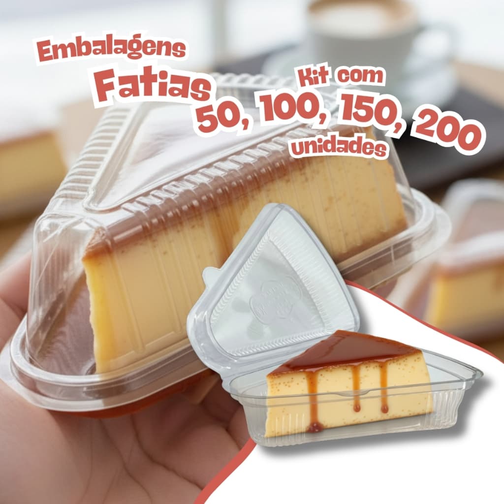 Kit Embalagem Fatia Bolo Articulada Torta Triangular Temaki Atacado Blister Descartavel