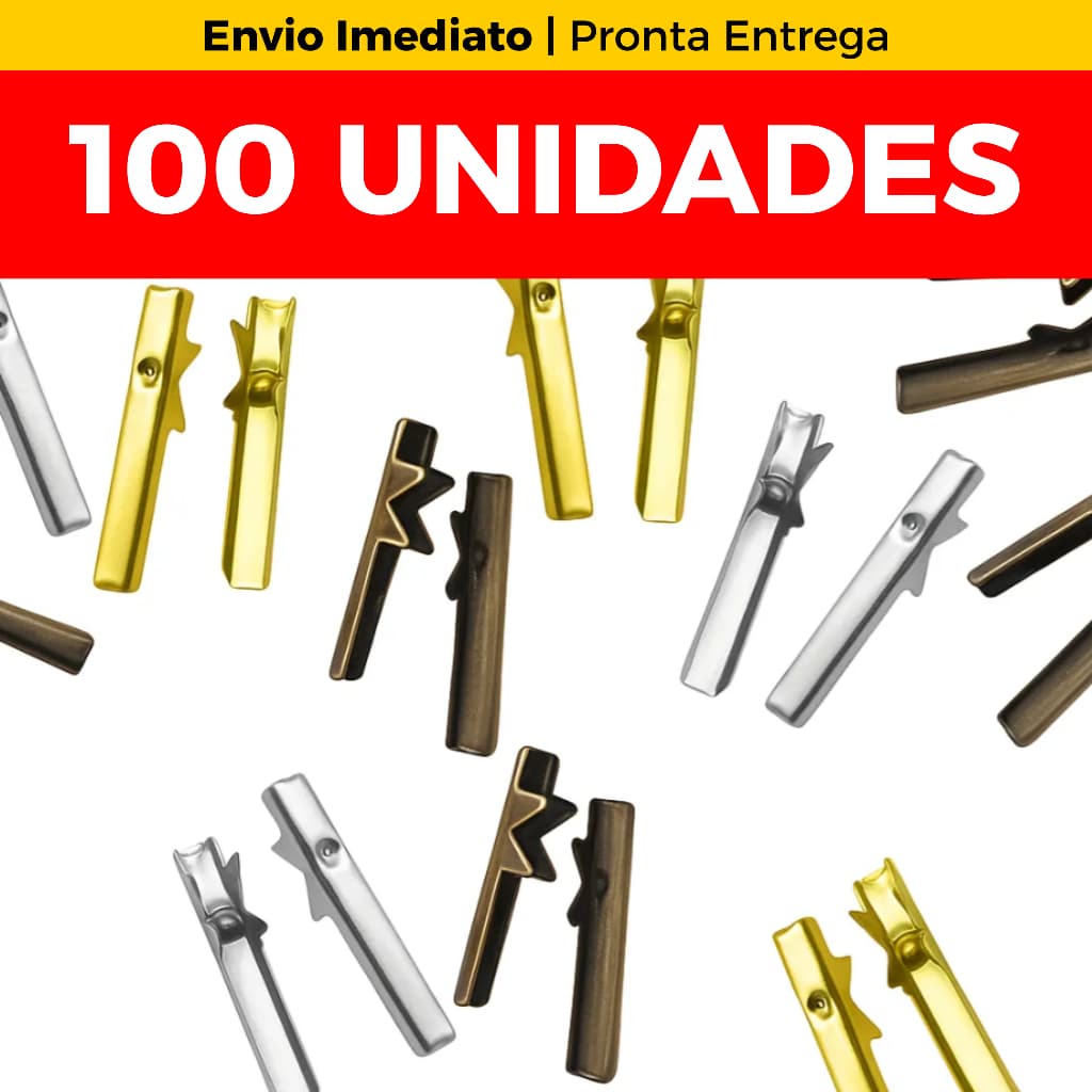 Kit 100 Ponteira de Metal Para Elástico 2cm Acabamento Faixa Elástica Agenda Planner Artesanato