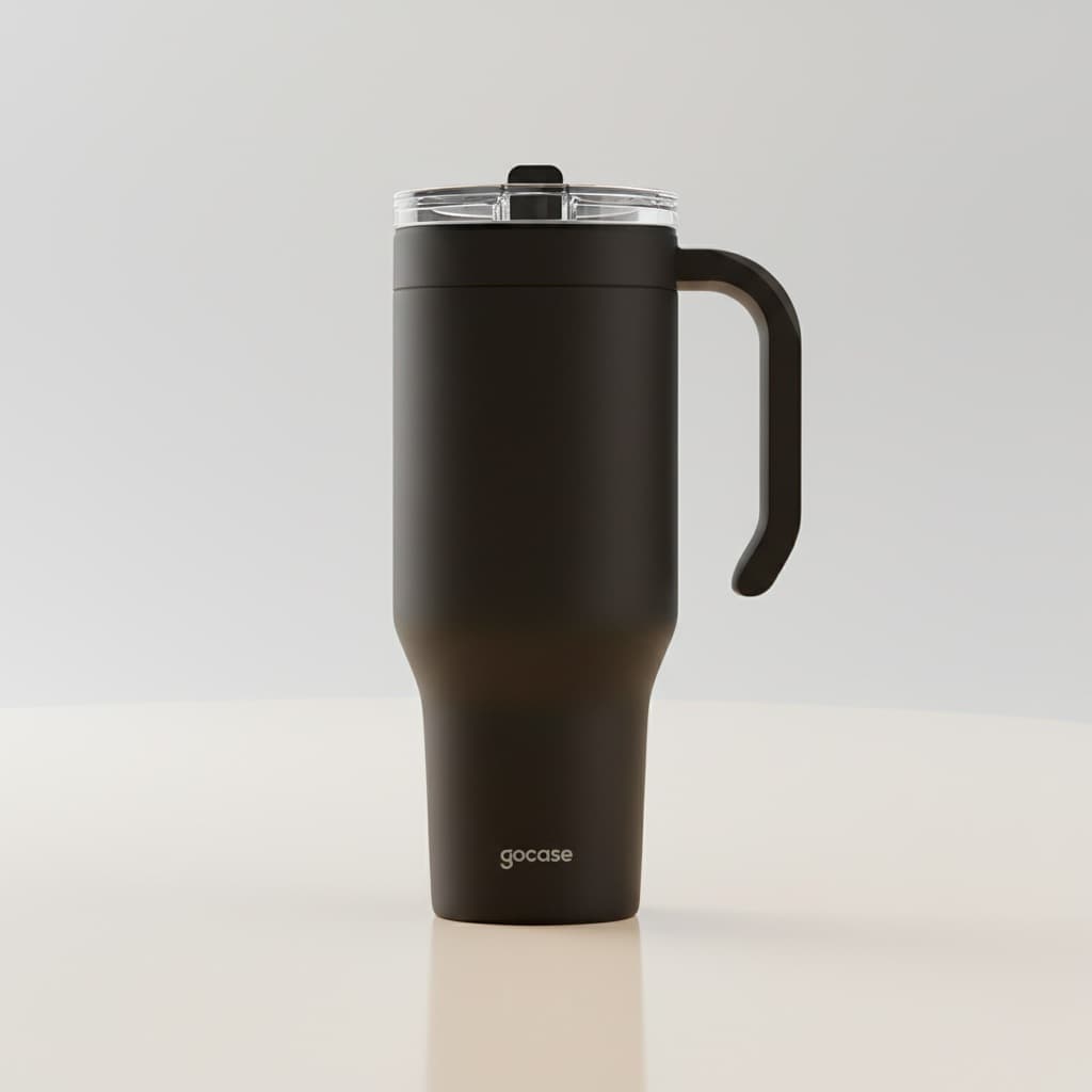 Copo Life Gocase 1180ml - Aço Inox, Tampa e Canudo Tritan, Isolamento a Vácuo, Bebidas Quente e Fria